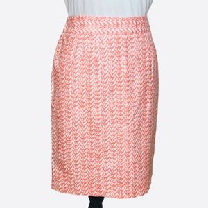 Cynthia Rowley Skirt Pencil Flat Front Stretch Salmon Orange Career Office Lined